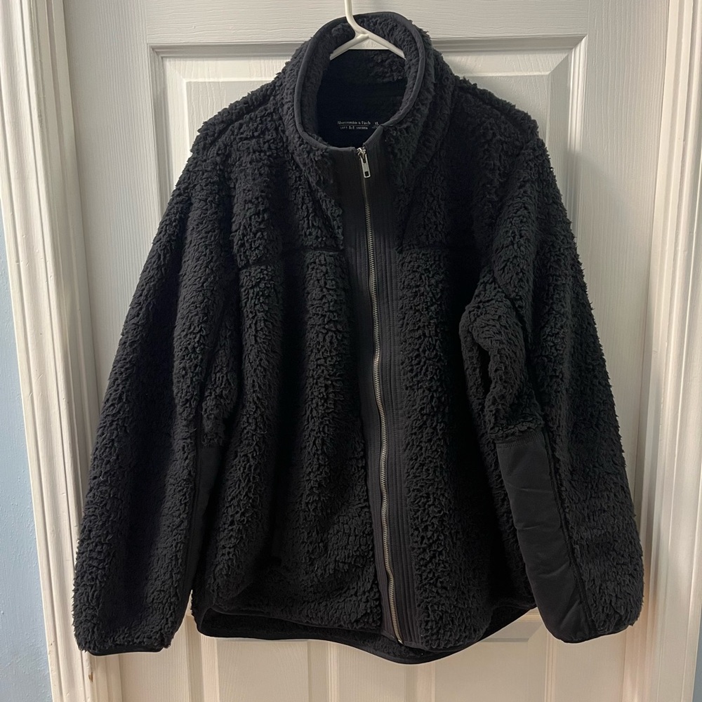 Abercrombie & Fitch Black Soft AF Sherpa Jacket Size XL